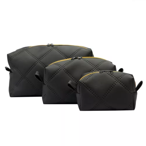 MiaMore Toiletry Bag 3in1 fekete női kozmetikai táska csomag