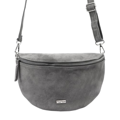 MiaMore 01-029 Z szürke női bőr válltáska, oldaltáska, crossbody 28 x 20 x 7 cm