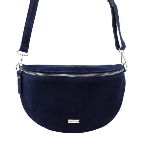 MiaMore 01-029 Z navy kék női bőr válltáska, oldaltáska, crossbody 28 x 20 x 7 cm