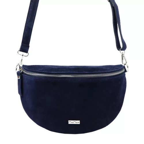 MiaMore 01-029 Z navy kék női bőr válltáska, oldaltáska, crossbody 28 x 20 x 7 cm