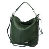 MiaMore 01-053 khaki női bőr válltáska 40 x 35 x 16 cm