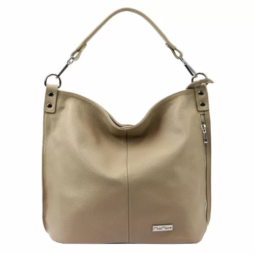 MiaMore 01-053 bézs női bőr válltáska 40 x 35 x 16 cm