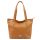 MiaMore 01-058 cognac barna női bőr válltáska, shopper 40 x 30 x 12 cm