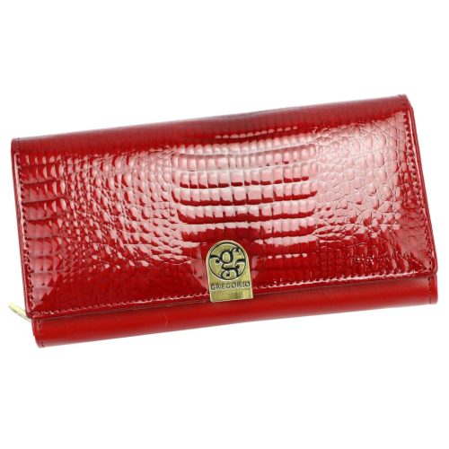 Gregorio GL-106 piros női rostbőr pénztárca 19 x 10 x 4 cm