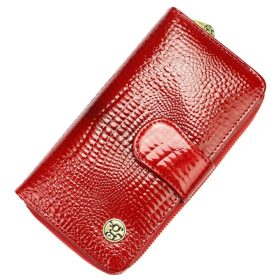 Gregorio croco mintás, piros női pénztárca 17 × 9,5 cm