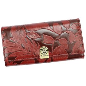   Gregorio HL-100 nagyméretű, mintás bordó női pénztárca 19,5 × 9,5 cm