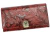 Gregorio HL-102 nagyméretű, mintás bordó női pénztárca 18,5 × 10 cm