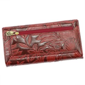   Gregorio HL-102 nagyméretű, mintás bordó női pénztárca 18,5 × 10 cm