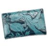 Gregorio HL-108 kék virágmintás női bőr pénztárca 14.5 x 9 x 3.8 cm