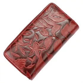   Gregorio HL-116 piros mintás női bőr pénztárca 9.5 x 17 x 3.8 cm