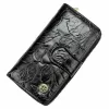 Gregorio HL-116 fekete mintás női bőr pénztárca 9.5 x 17 x 3.8 cm