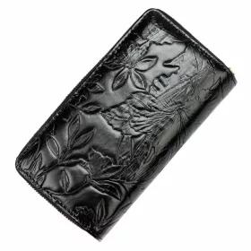   Gregorio HL-116 fekete mintás női bőr pénztárca 9.5 x 17 x 3.8 cm