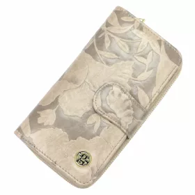   Gregorio HL-116 bézs mintás női bőr pénztárca 9.5 x 17 x 3.8 cm