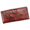 Gregorio HL-122 bordó virágmintás női bőr pénztárca 19.5 x 10 x 4 cm 
