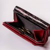 Lorenti 15-09-MSN RFID piros kígyóbőr mintás női bőr pénztárca 12.5 x 9.5 x 3.5 cm