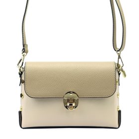   Luka 20-052 krém női bőr válltáska, oldaltáska 23.5 x 15.5 x 9 cm