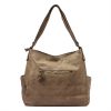 VS 023 drapp női bőr kézitáska, oldaltáska 36 x 30 x 16 cm