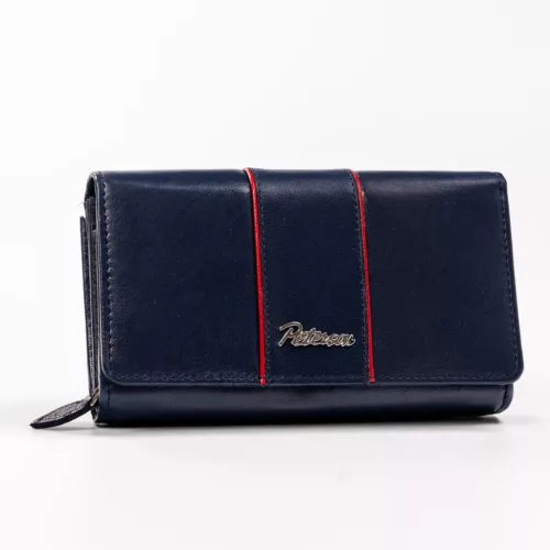 Peterson PTN KA-22 sötétkék női bőr pénztárca 17 x 10 x 3 cm