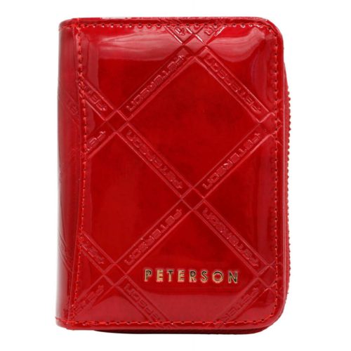 Peterson PTN 5157-PLT piros női bőr pénztárca 8 x 10 x 2 cm