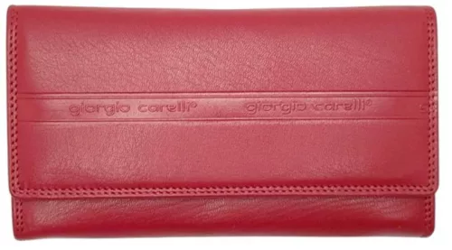 Giorgio Carelli női piros bőr pénztárca 17 x 9 cm