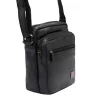 Nordee MSD-02 GM01 NAPPA fekete férfi bőr oldaltáska 18 x 21 x 9 cm