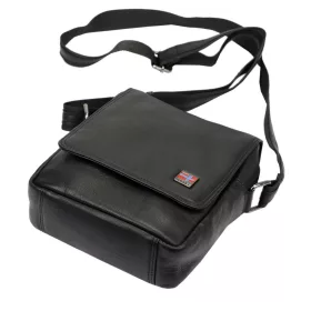   Nordee MSD-02 GM03 NAPPA fekete férfi bőr oldaltáska 21 x 23 x 7 cm