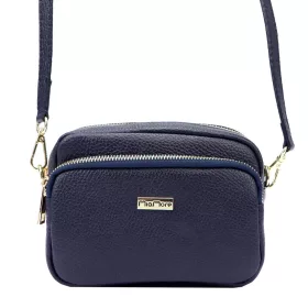   MiaMore 01-062 GOLD navy női bőr válltáska, oldaltáska 18.5 x 13.5 x 7.5 cm