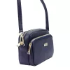 MiaMore 01-062 GOLD navy női bőr válltáska, oldaltáska 18.5 x 13.5 x 7.5 cm
