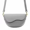 Luka 20-063 szürke női bőr válltáska, oldaltáska, crossbody 26 x 16 x 9 cm