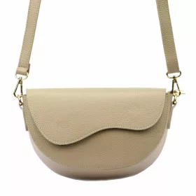  Luka 20-063 bézs női bőr válltáska, oldaltáska, crossbody 26 x 16 x 9 cm