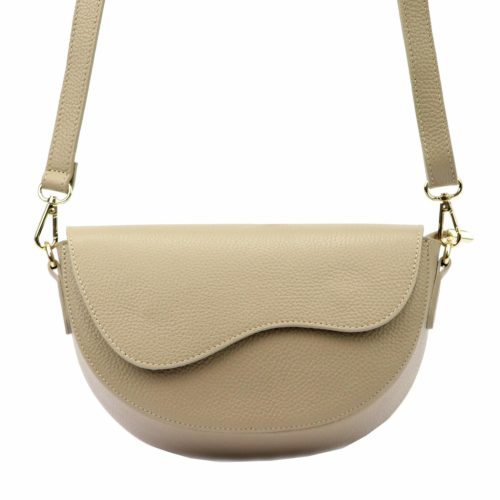 Luka 20-063 bézs női bőr válltáska, oldaltáska, crossbody 26 x 16 x 9 cm