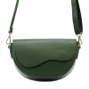 Luka 20-063 zöld női bőr válltáska, oldaltáska, crossbody 26 x 16 x 9 cm
