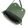 Luka 20-063 zöld női bőr válltáska, oldaltáska, crossbody 26 x 16 x 9 cm