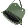 Luka 20-063 zöld női bőr válltáska, oldaltáska, crossbody 26 x 16 x 9 cm