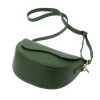 Luka 20-063 zöld női bőr válltáska, oldaltáska, crossbody 26 x 16 x 9 cm