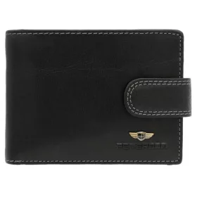   Peterson PTN WL-1012L-COM fekete férfi bőr pénztárca 10,5 x 12,5 x 3 cm