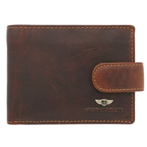 Peterson PTN WL-1012L-COM barna férfi bőr pénztárca 10,5 x 12,5 x 3 cm