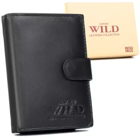   Wild N4L-P-SCR fekete férfi bőr pénztárca 10.3 x 12.5 x 3 cm