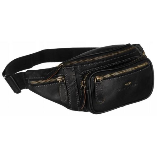 Peterson PTN WB-2506-COM fekete férfi bőr övtáska 34 x 13 x 7 cm 