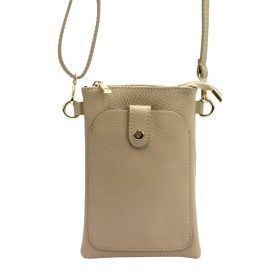   Luka 20-070 bézs női bőr telefontartó, partytáska 14 x 21 x 3.5 cm