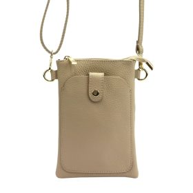   Luka 20-070 bézs női bőr telefontartó, partytáska 14 x 21 x 3.5 cm