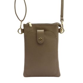   Luka 20-070 sötétbarna női bőr telefontartó, party táska 14 x 21 x 3.5 cm