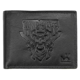   Money Kepper TCC 5600-2 RFID fekete koponya mintás férfi bőr pénztárca 12.5 x 10 x 3 cm