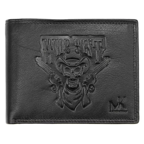 Money Kepper TCC 5600-2 RFID fekete koponya mintás férfi bőr pénztárca 12.5 x 10 x 3 cm