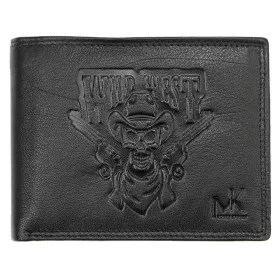   Money Kepper TCC 5600-2 RFID fekete koponya mintás férfi bőr pénztárca 12.5 x 10 x 3 cm