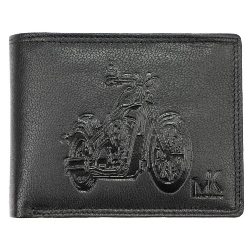 Money Kepper TCC 5600-4 RFID fekete motor mintás férfi bőr pénztárca 12.5 x 10 x 3 cm