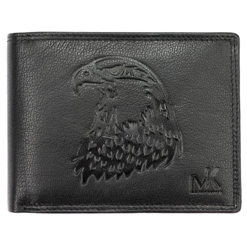 Money Kepper TCC 5600-5 RFID fekete sas fej mintás férfi bőr pénztárca 12.5 x 10 x 3 cm