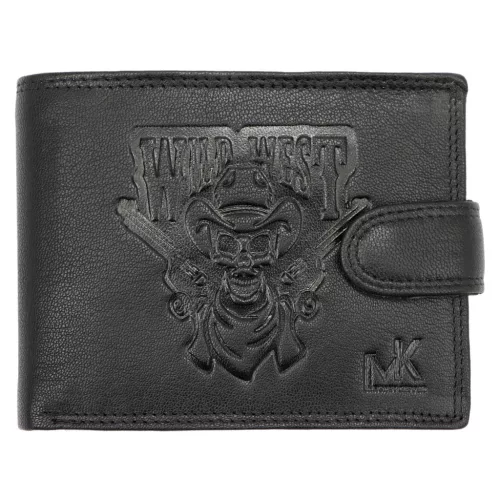 Money Kepper TCC 5600B-2 RFID fekete koponya mintás férfi bőr pénztárca 13 x 10 x 3 cm