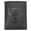 Money Kepper TCC 5601-2 RFID fekete koponya mintás férfi bőr pénztárca 10 x 13 x 3 cm