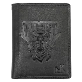   Money Kepper TCC 5601-2 RFID fekete koponya mintás férfi bőr pénztárca 10 x 13 x 3 cm